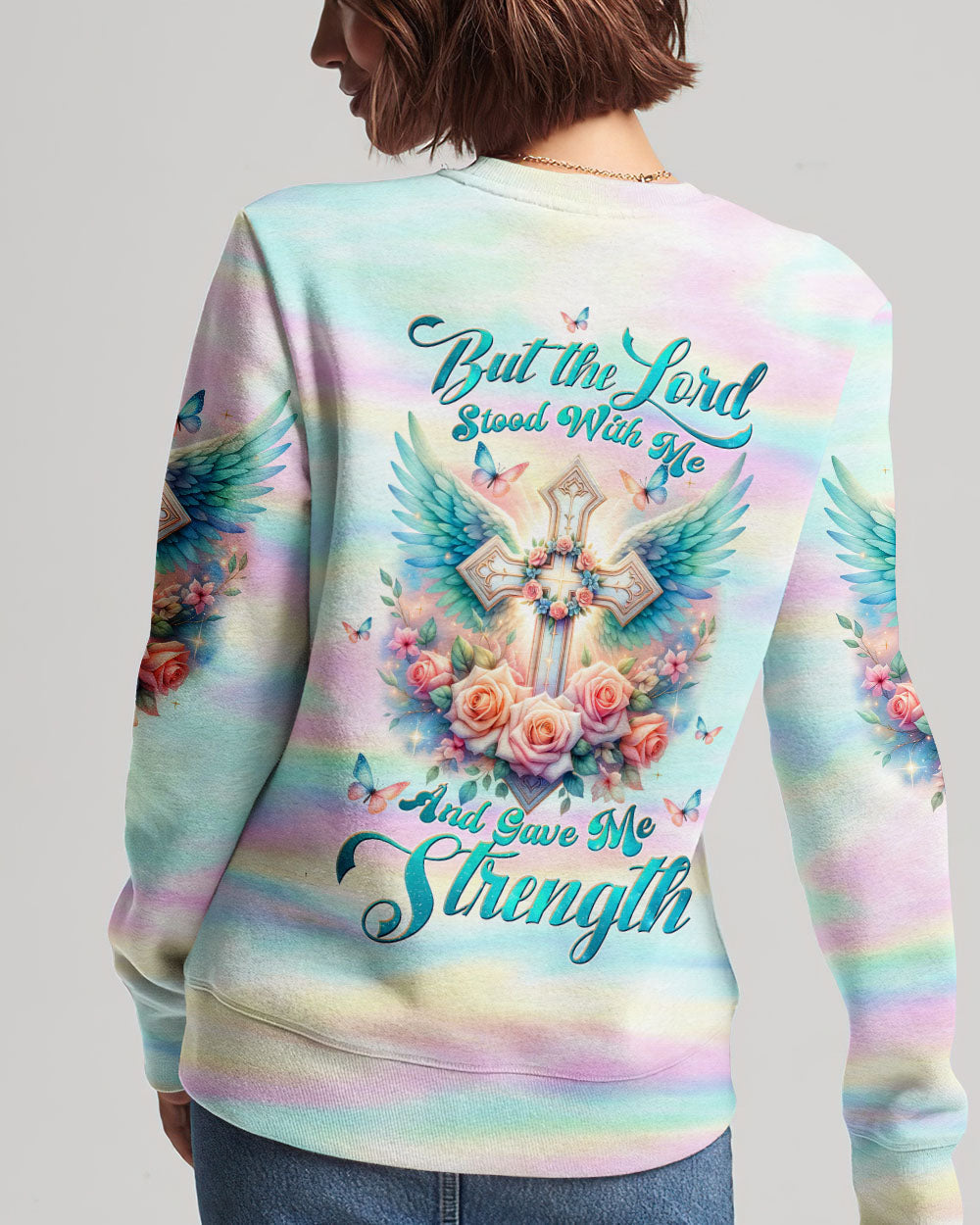 But The Lord Stood With Me Cross Wings Women's All Over Print Shirt - Tltw1710234