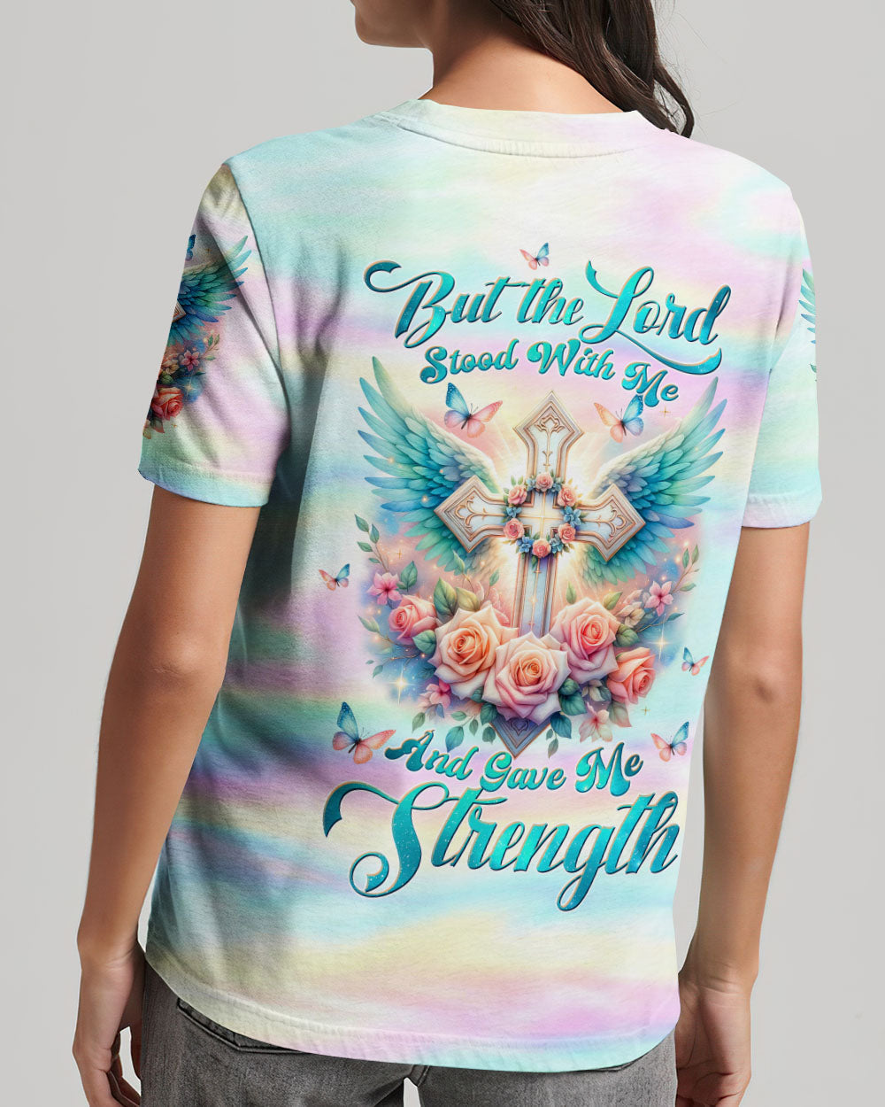 But The Lord Stood With Me Cross Wings Women's All Over Print Shirt - Tltw1710234