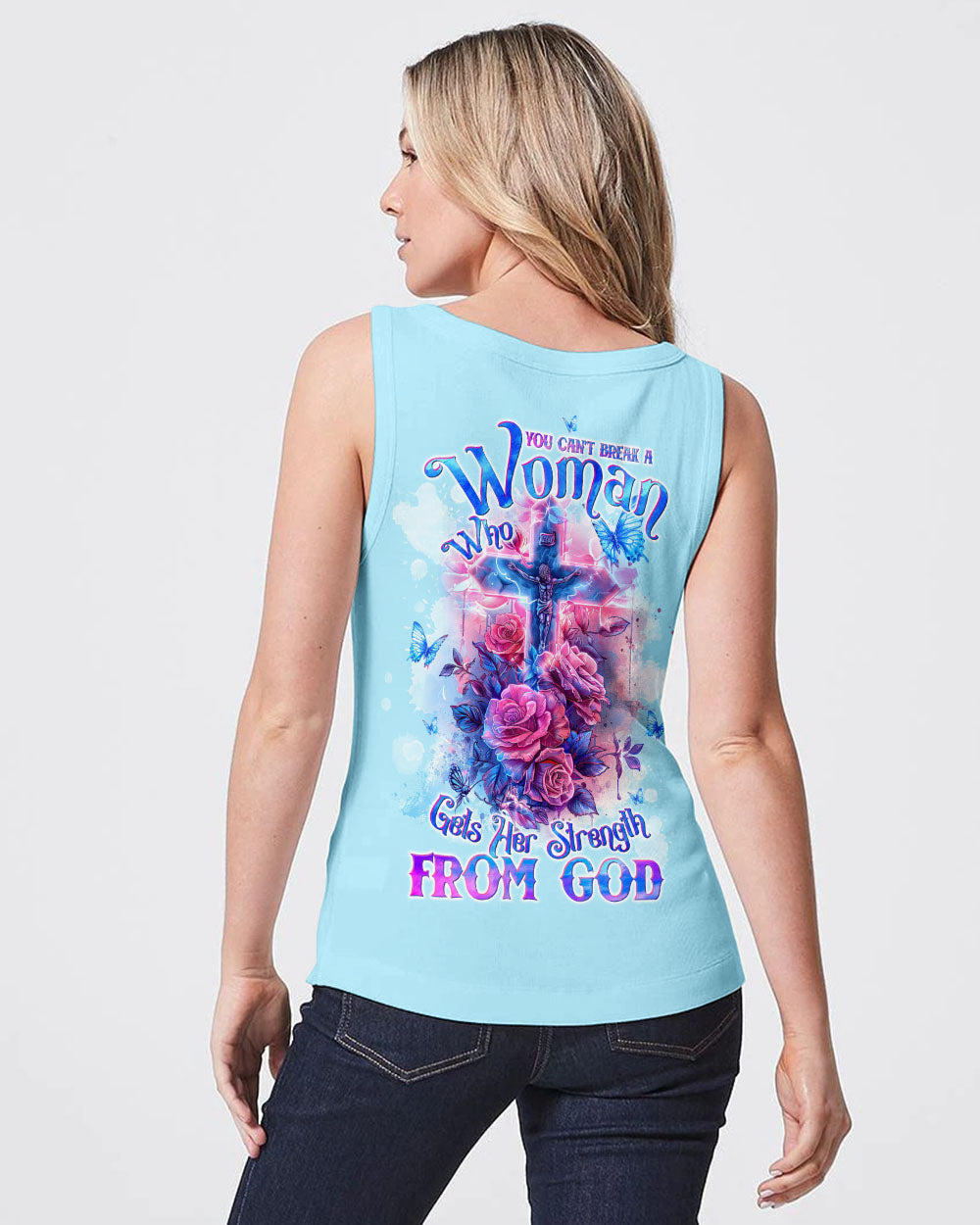 You Can't Break A Woman Cross Rose Women's All Over Print Shirt - Tltw1803242