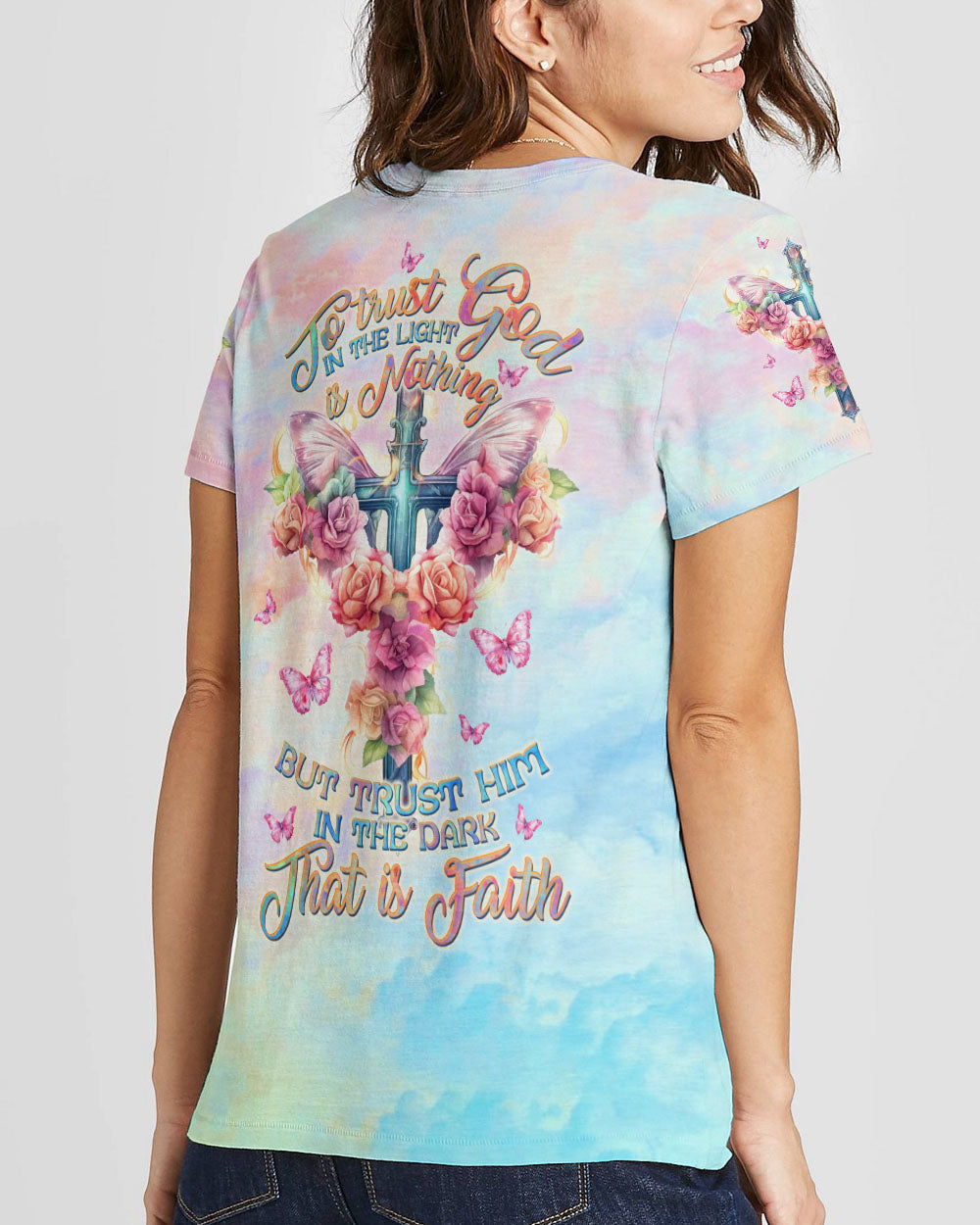 Trust Him In The Dark That Is Faith Women All Over Print Shirt - Tltw1810235