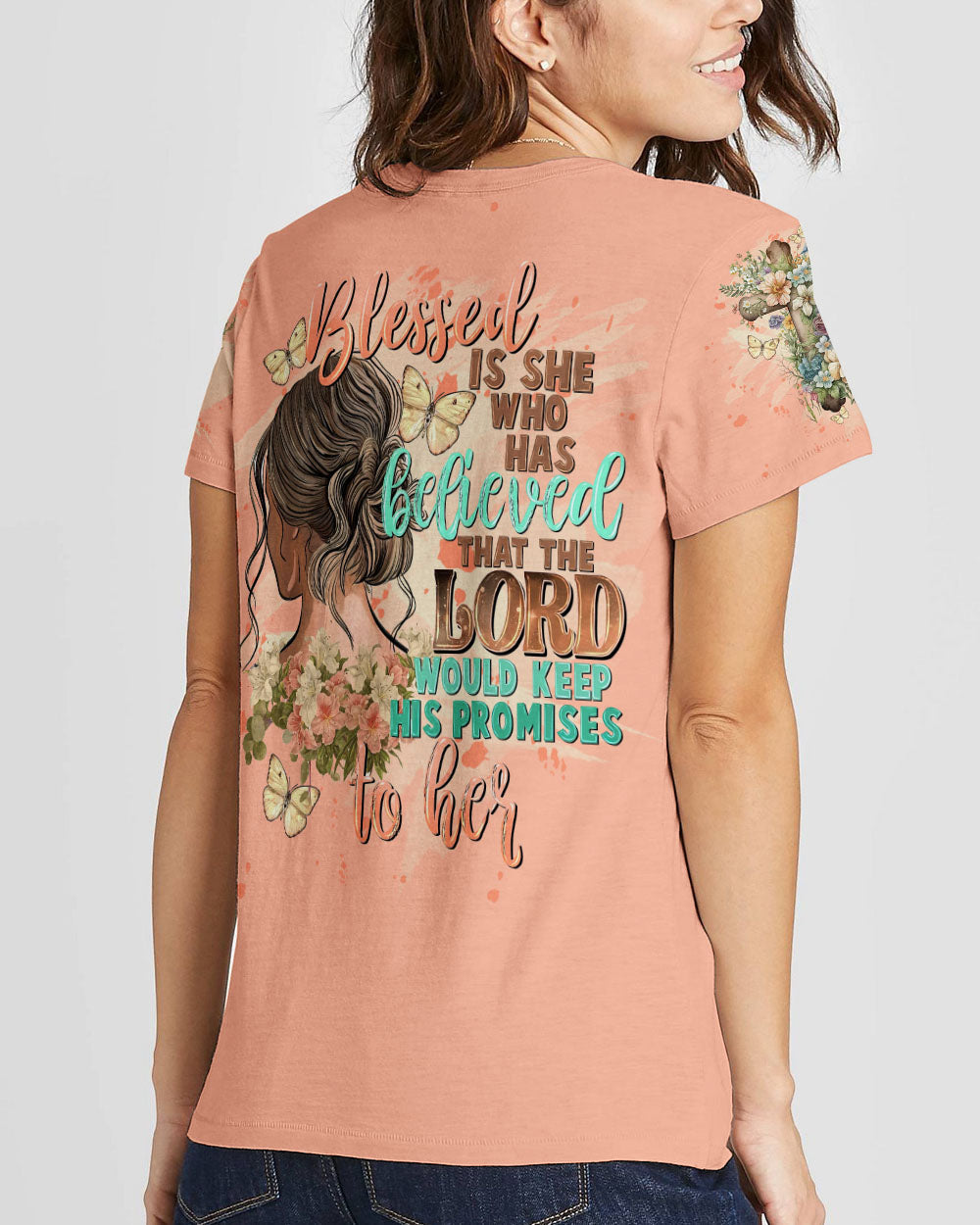 Blessed Is She Who Has Believed Women's All Over Print Shirt - Tltw2009231