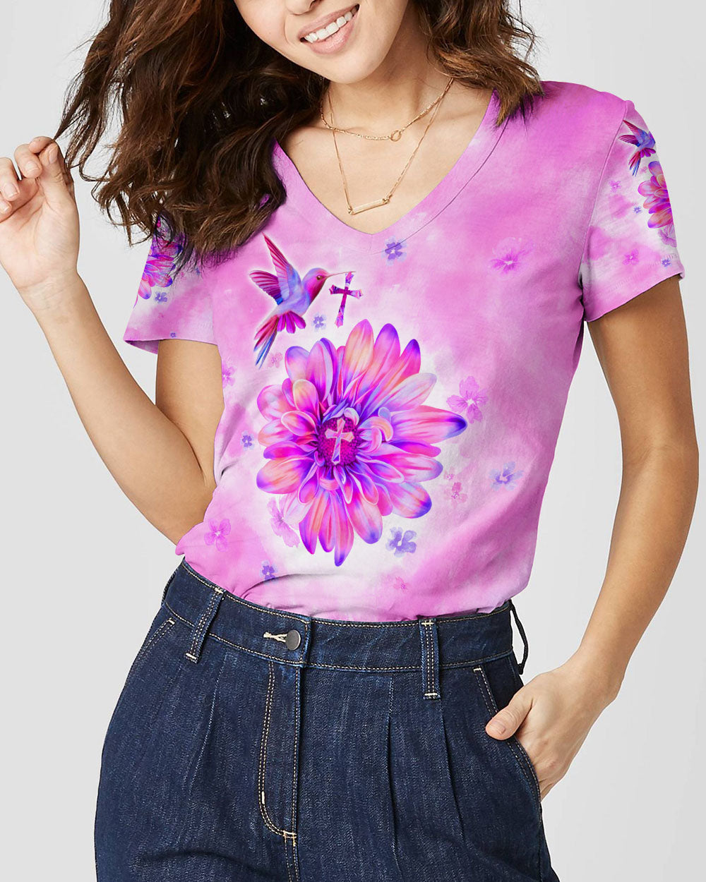 With God All Things Are Possible Chrysanthemum Flower Women's All Over Print Shirt - Tltw2508233