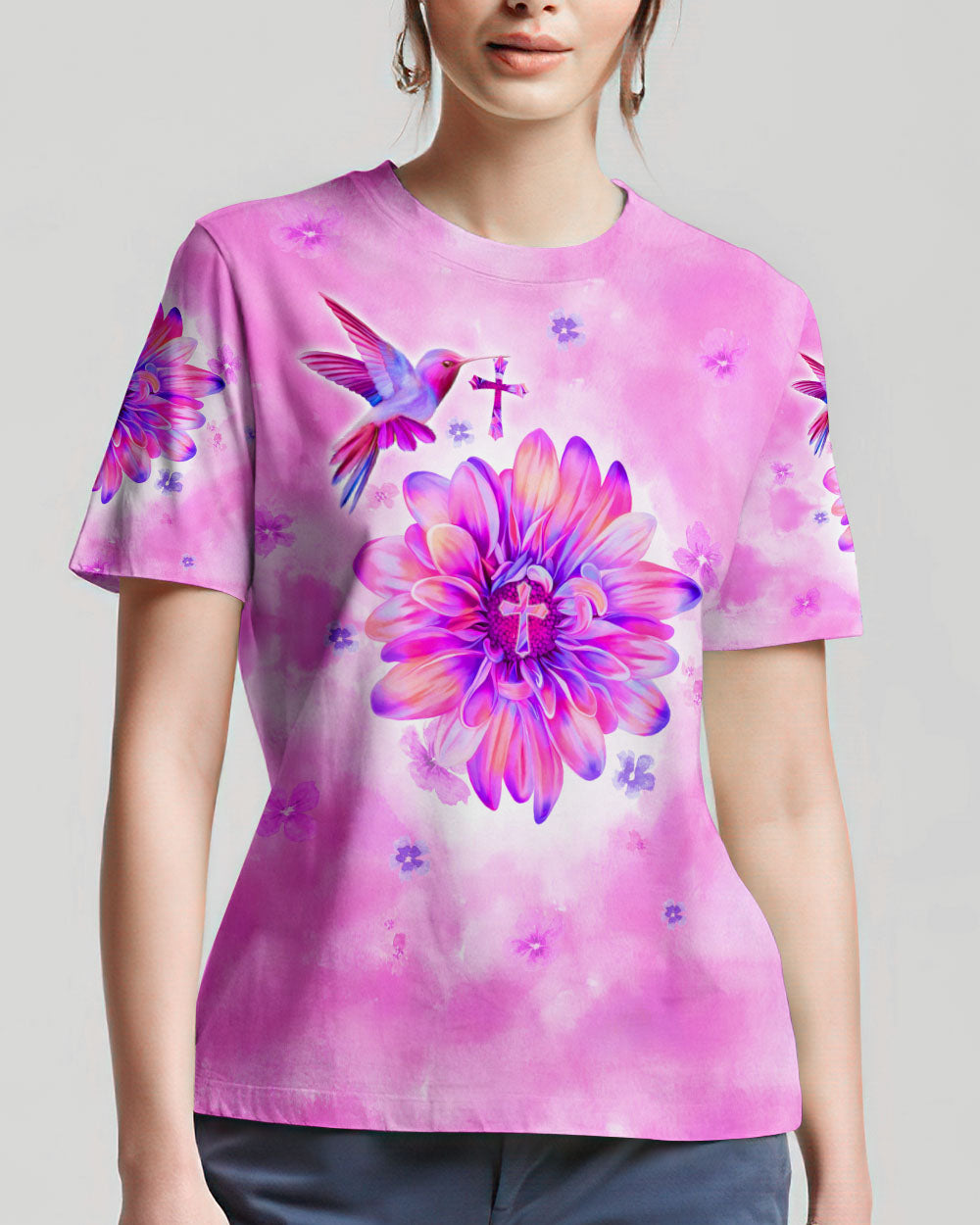 With God All Things Are Possible Chrysanthemum Flower Women's All Over Print Shirt - Tltw2508233