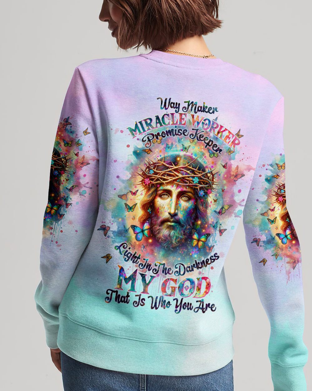 Way Maker Miracle Worker Jesus Watercolor Women's All Over Print Shirt - Tltw2711233