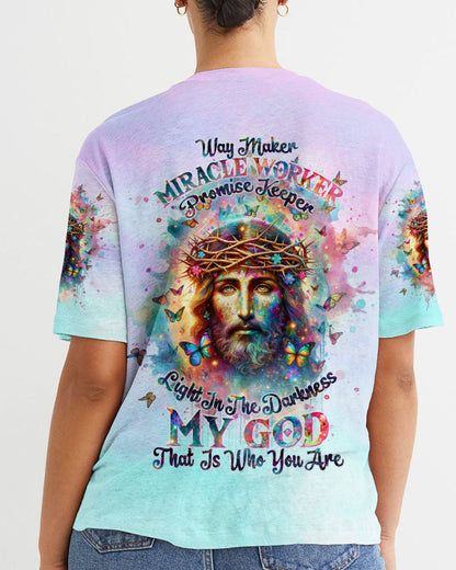 Way Maker Miracle Worker Jesus Watercolor Women's All Over Print Shirt - Tltw2711233