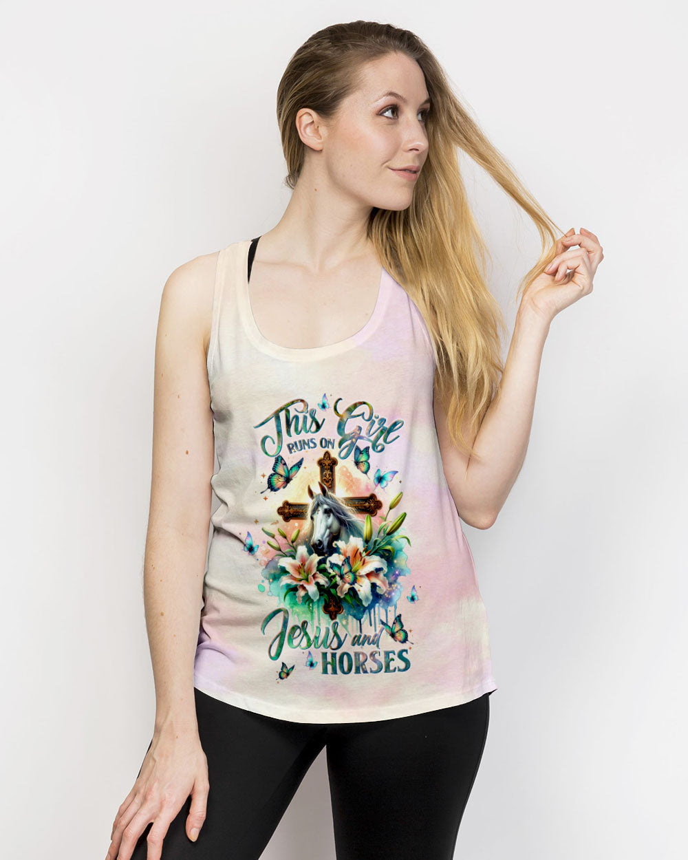 Runs On Jesus And Horses Women's All Over Print - Tltw2811233