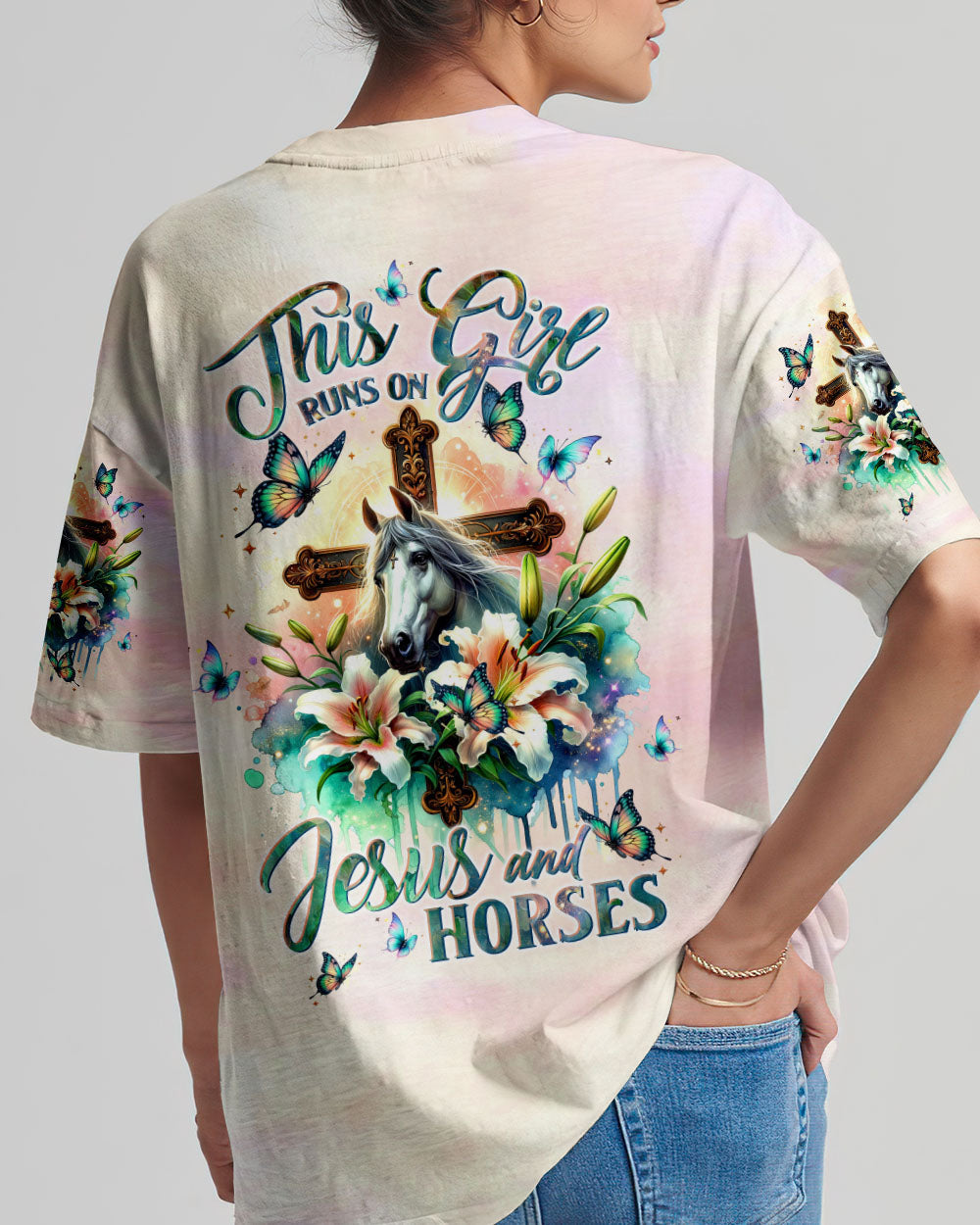 Runs On Jesus And Horses Women's All Over Print - Tltw2811233