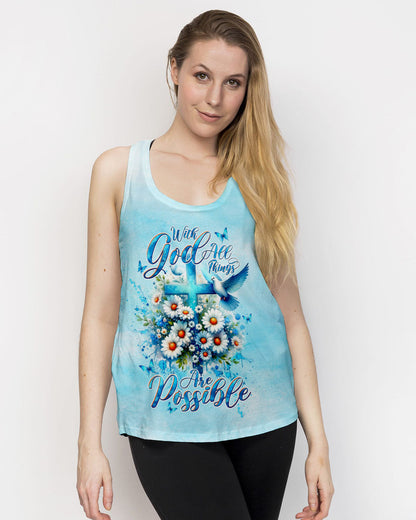 With God All Things Are Possible Daisies Women's All Over Print Shirt - Tltw2902244