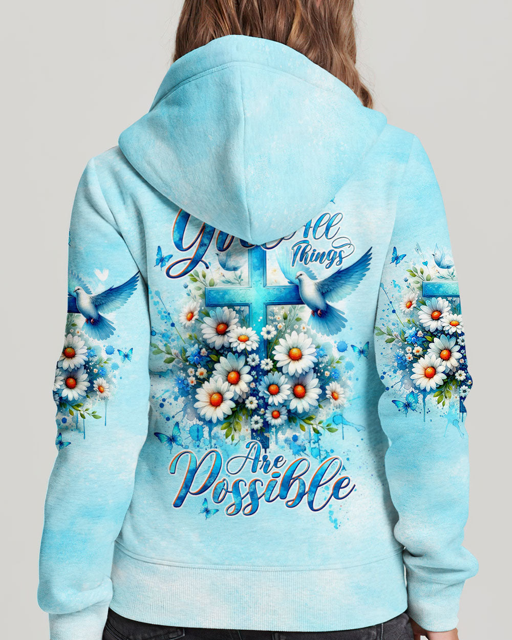 With God All Things Are Possible Daisies Women's All Over Print Shirt - Tltw2902244