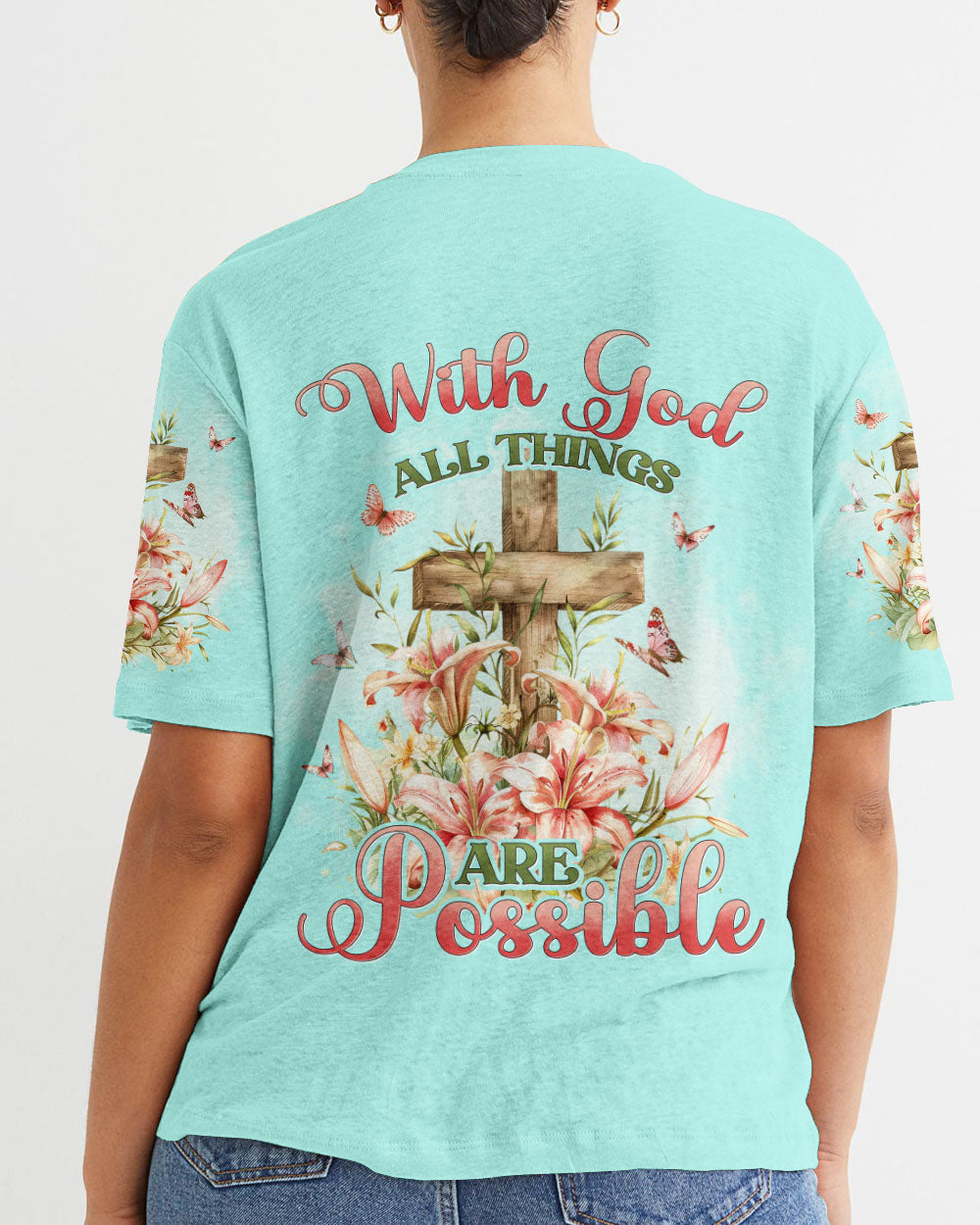 With God All Things Are Possible Women's All Over Print Shirt - Tyhi2503241