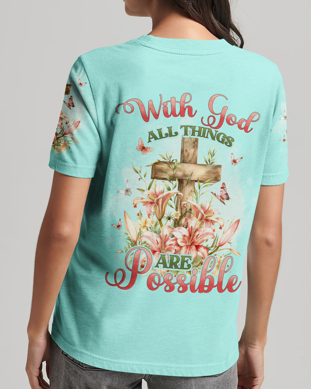 With God All Things Are Possible Women's All Over Print Shirt - Tyhi2503241