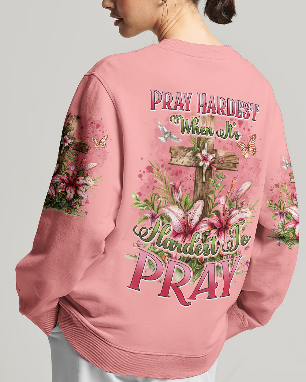 Pray Hardest When It's Hardest To Pray Women's All Over Print Shirt - Tyhi2603243