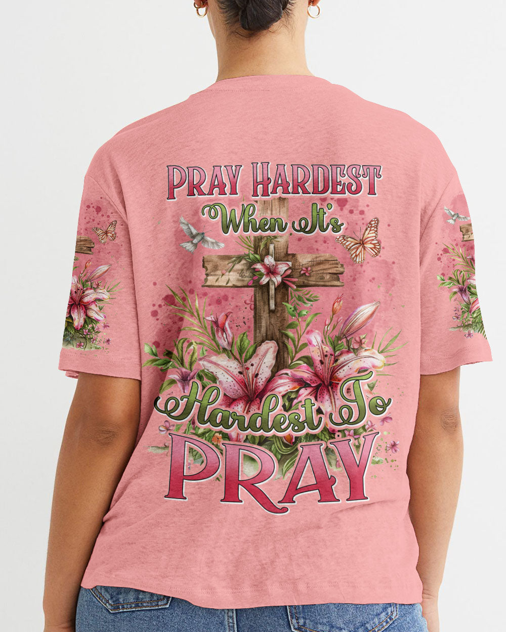 Pray Hardest When It's Hardest To Pray Women's All Over Print Shirt - Tyhi2603243