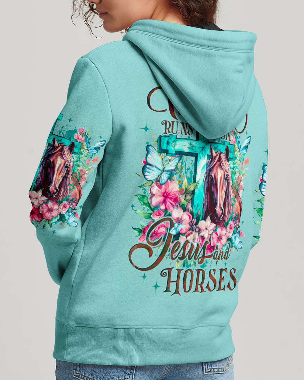 Runs On Jesus And Horses Women's All Over Print Shirt - Tyqy1710231