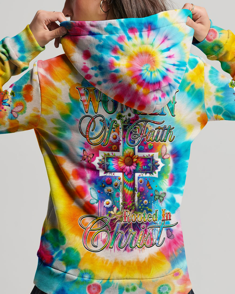 Woman Of Faith Rooted In Christ Tie Dye Women's All Over Print Shirt - Tyqy2001242