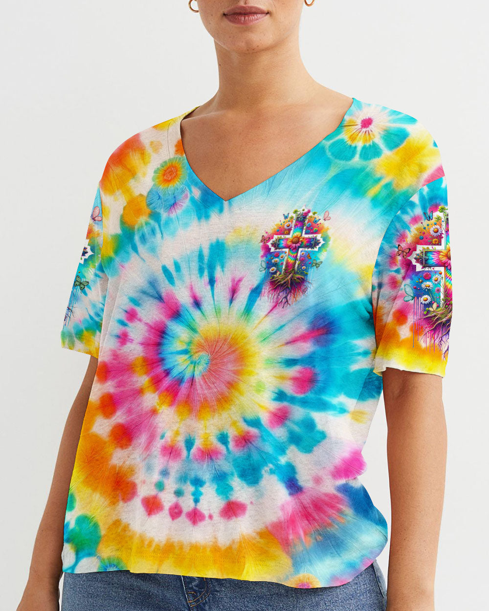 Woman Of Faith Rooted In Christ Tie Dye Women's All Over Print Shirt - Tyqy2001242