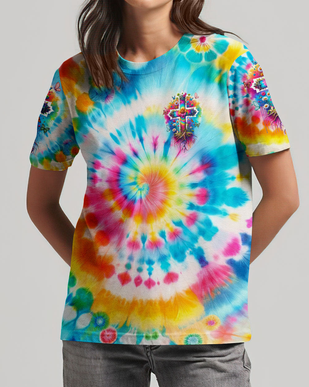 Woman Of Faith Rooted In Christ Tie Dye Women's All Over Print Shirt - Tyqy2001242