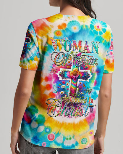 Woman Of Faith Rooted In Christ Tie Dye Women's All Over Print Shirt - Tyqy2001242