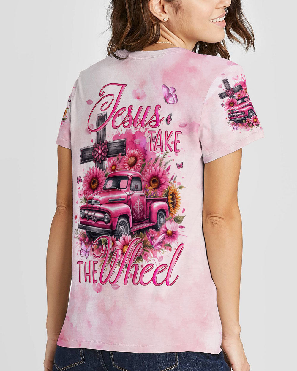 Jesus Take The Wheel Women's All Over Print Shirt - Tyqy2411231