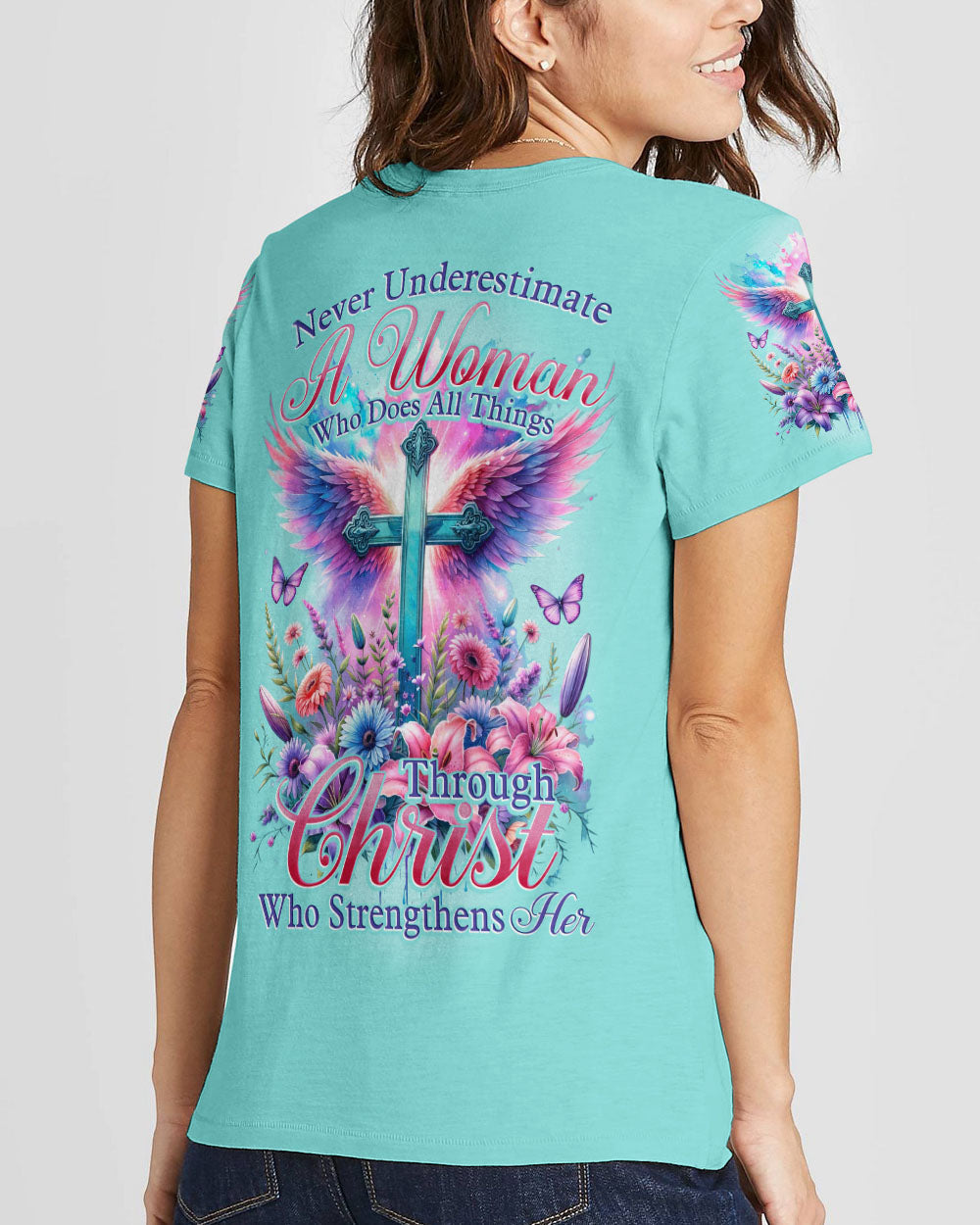 Christ Who Strengthens Her Women's All Over Print Shirt - Tytd0111231