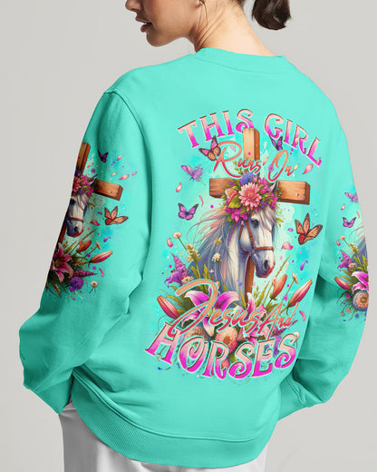 Runs On Jesus And Horses Women's All Over Print Shirt - Tytd0912232