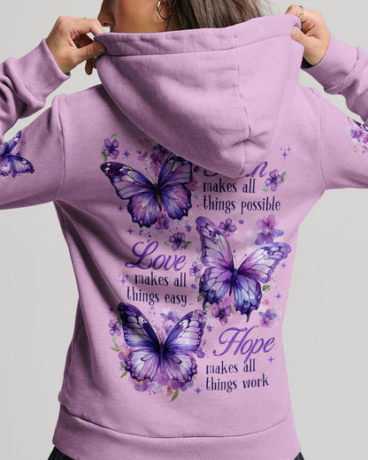 Faith Hope Love Butterflies Women's All Over Print Shirt - Tytd1208232