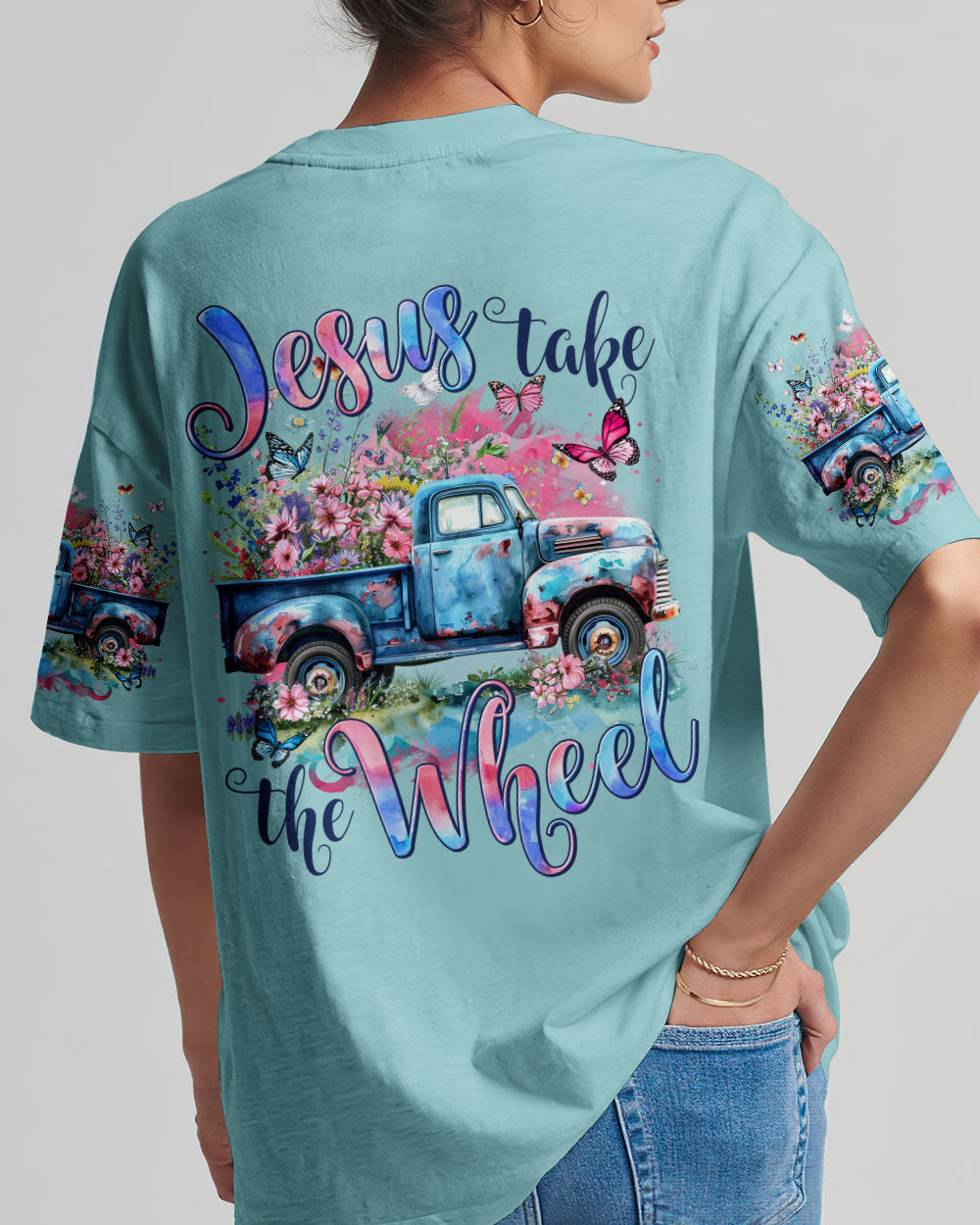 Jesus Take The Wheel Women's All Over Print Shirt - Tytm1702242