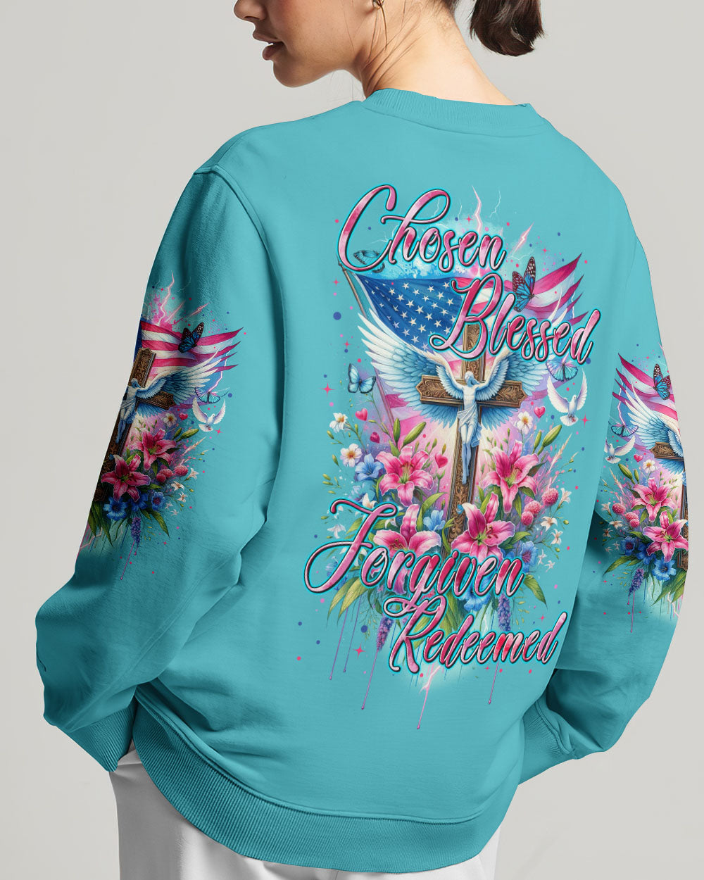 Chosen Blessed Forgiven Redeemed Women's All Over Print Shirt - Tytm3110233