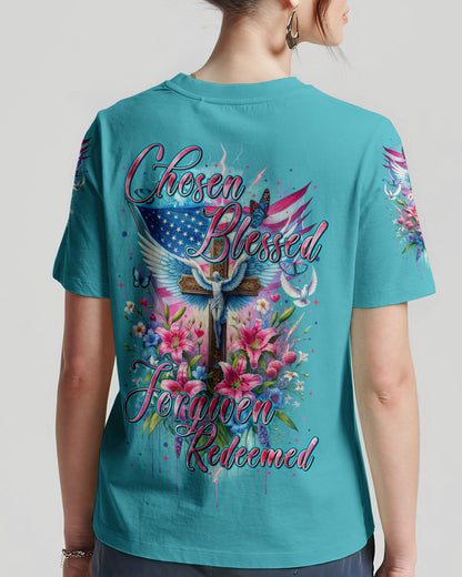 Chosen Blessed Forgiven Redeemed Women's All Over Print Shirt - Tytm3110233