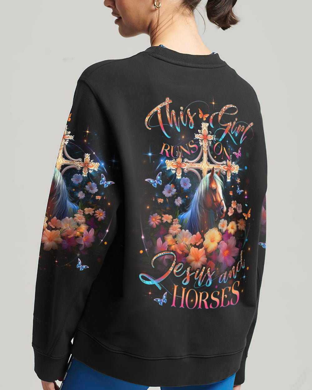 Runs On Jesus And Horses Women's All Over Print Shirt - Yhlt0612233