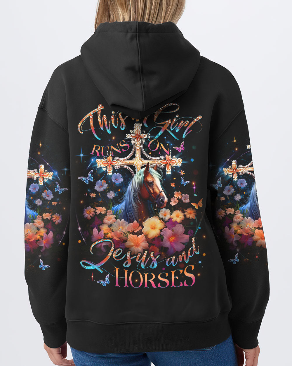 Runs On Jesus And Horses Women's All Over Print Shirt - Yhlt0612233