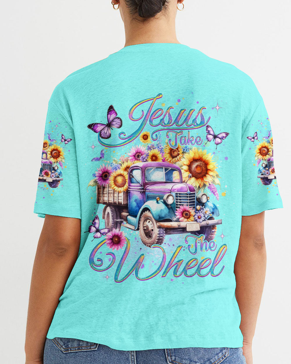 Jesus Take The Wheel Women's All Over Print Shirt - Yhdu0112232