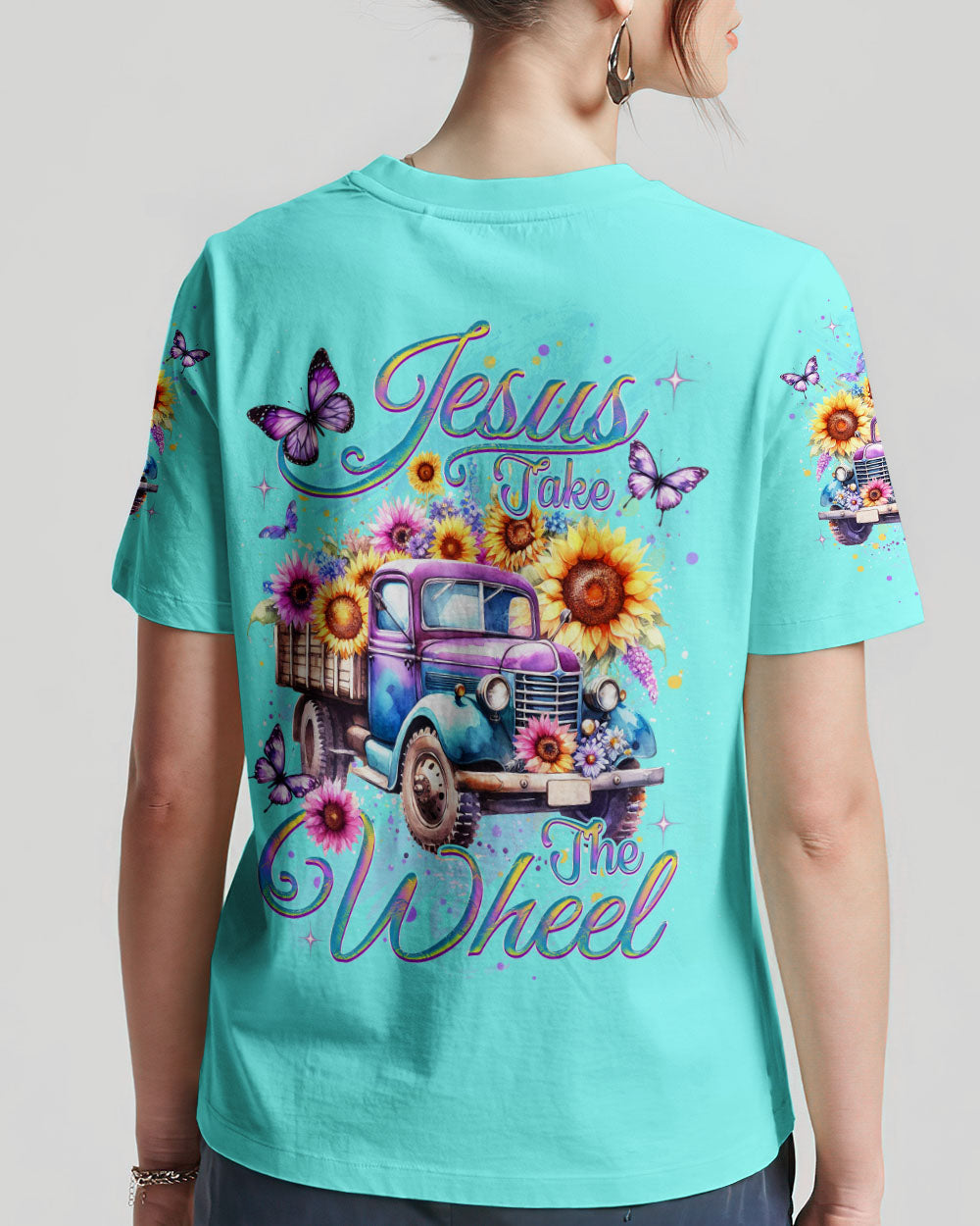 Jesus Take The Wheel Women's All Over Print Shirt - Yhdu0112232