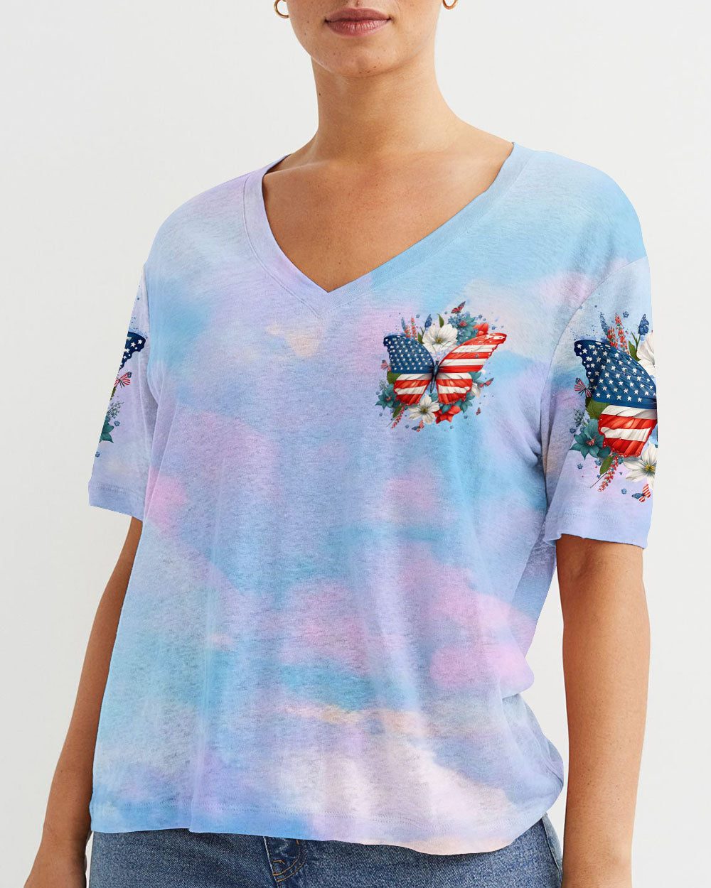 Just Believe Butterfly Flag Women's All Over Print Shirt - Yhdu0408232