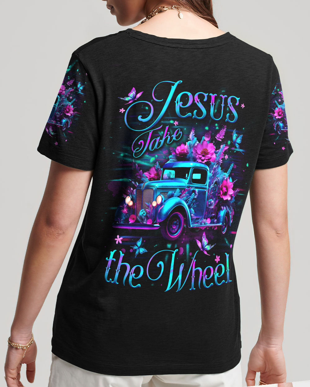 Jesus Take The Wheel Women's All Over Print Shirt - Yhdu0612233