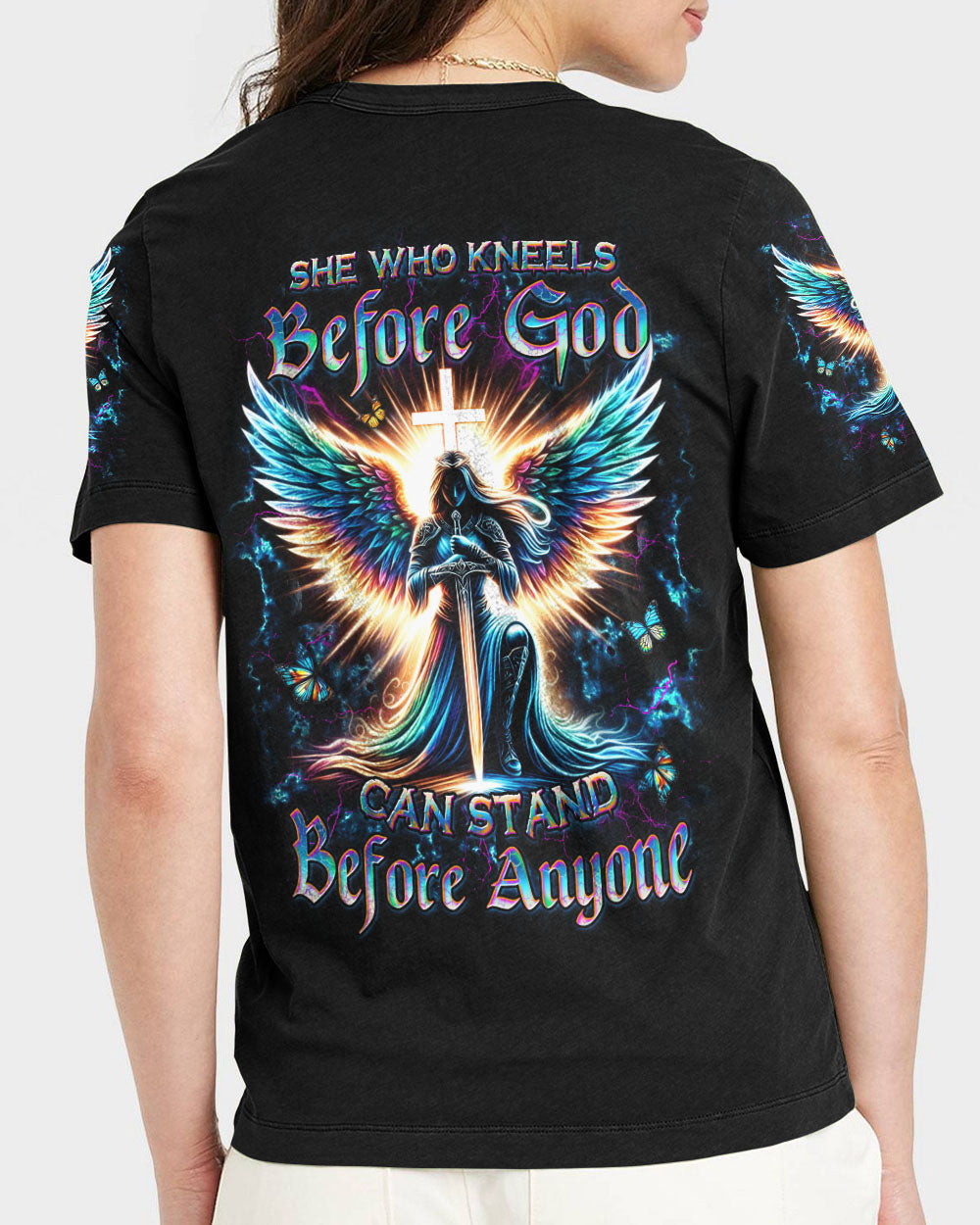 She Who Kneels Before God Women's All Over Print Shirt - Yhdu0801243