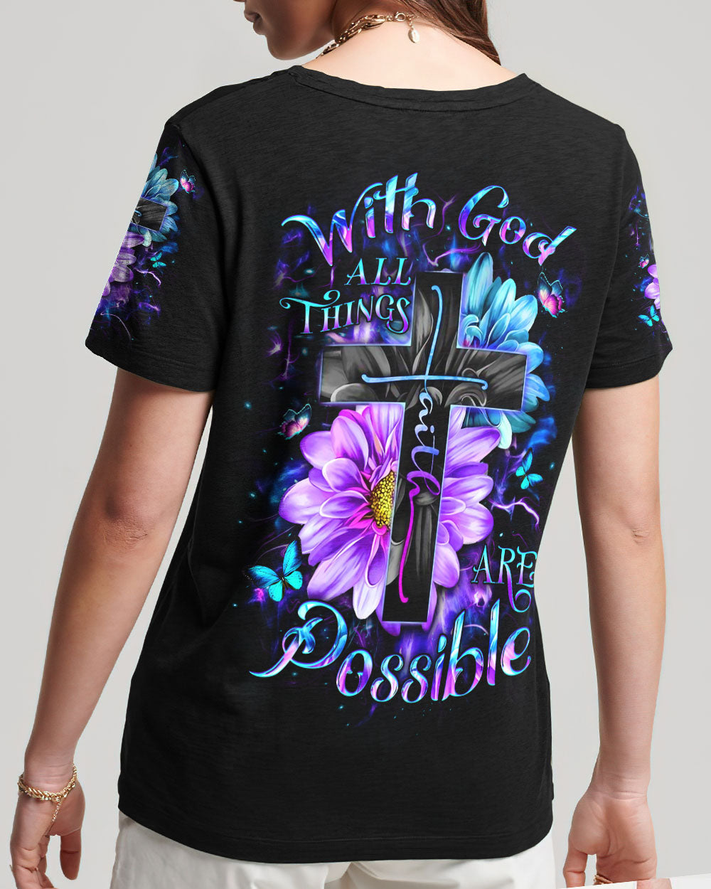 With God All Things Are Possible Women's All Over Print Shirt - Yhdu1010233