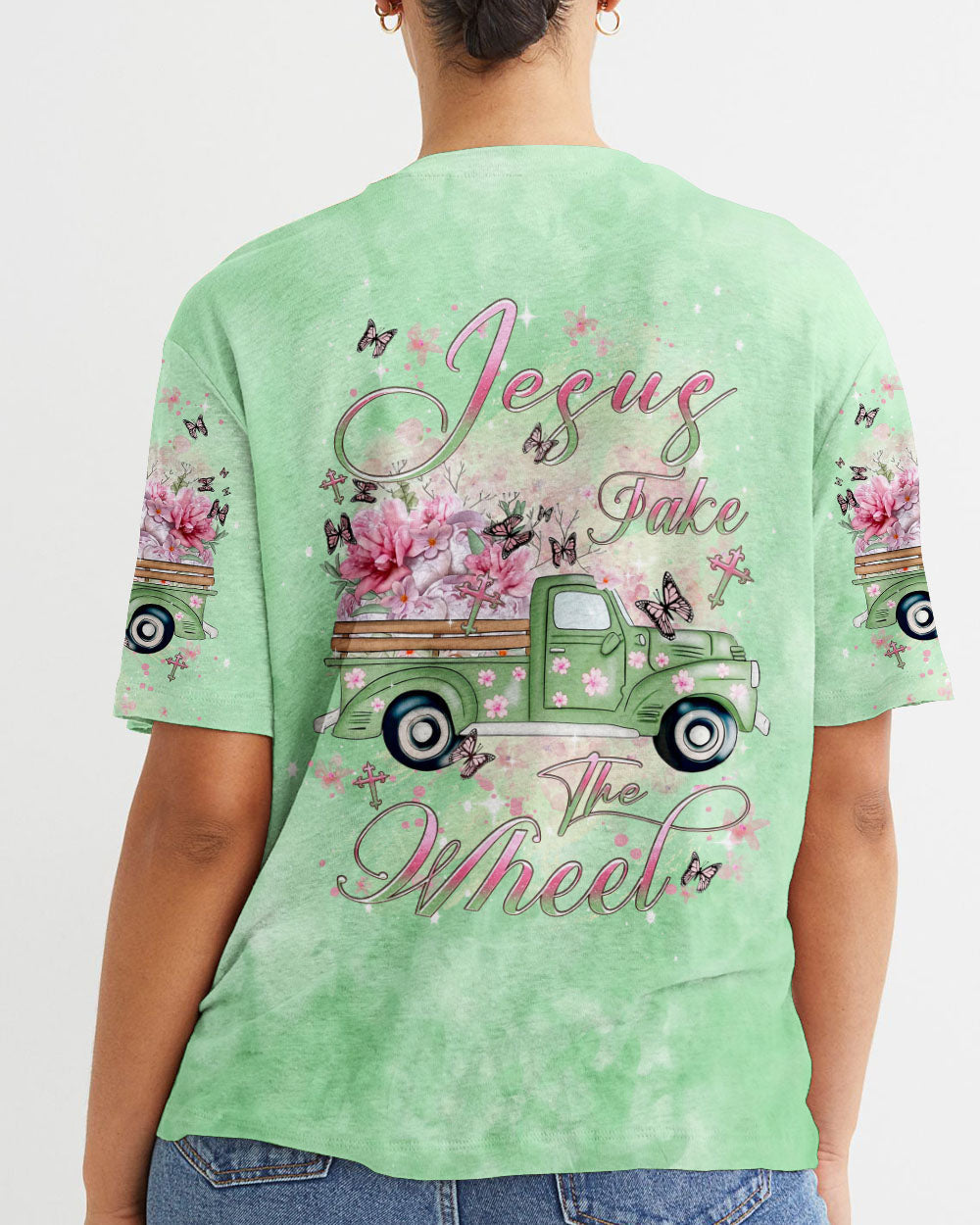 Jesus Take The Wheel Women's All Over Print Shirt - Yhdu1011232