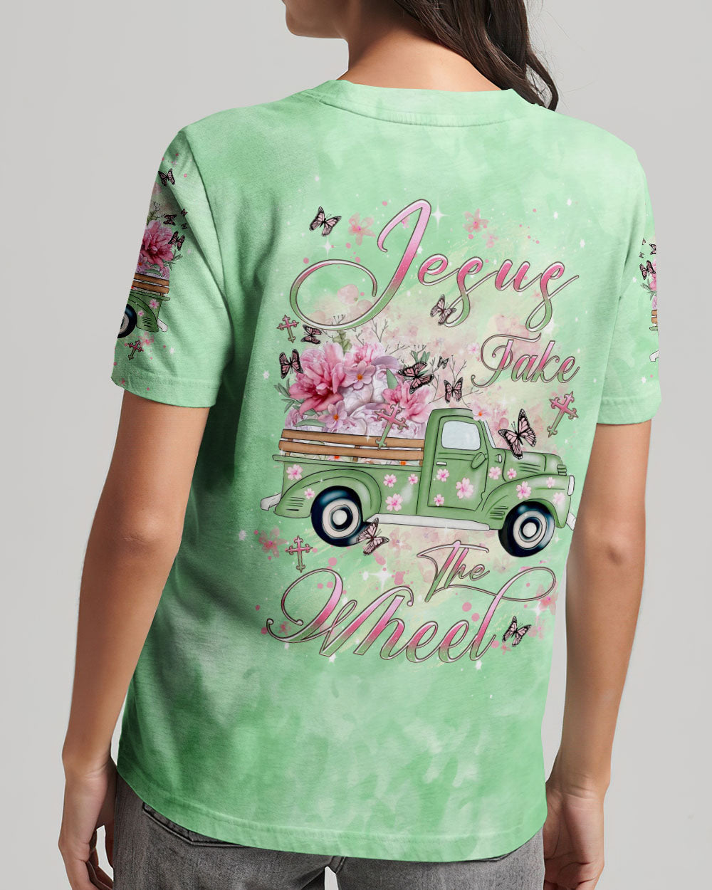 Jesus Take The Wheel Women's All Over Print Shirt - Yhdu1011232