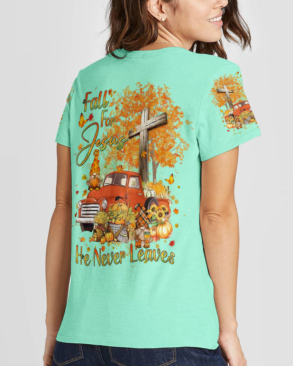 Fall For Jesus He Never Leaves Women's All Over Print Shirt - Yhdu1310234