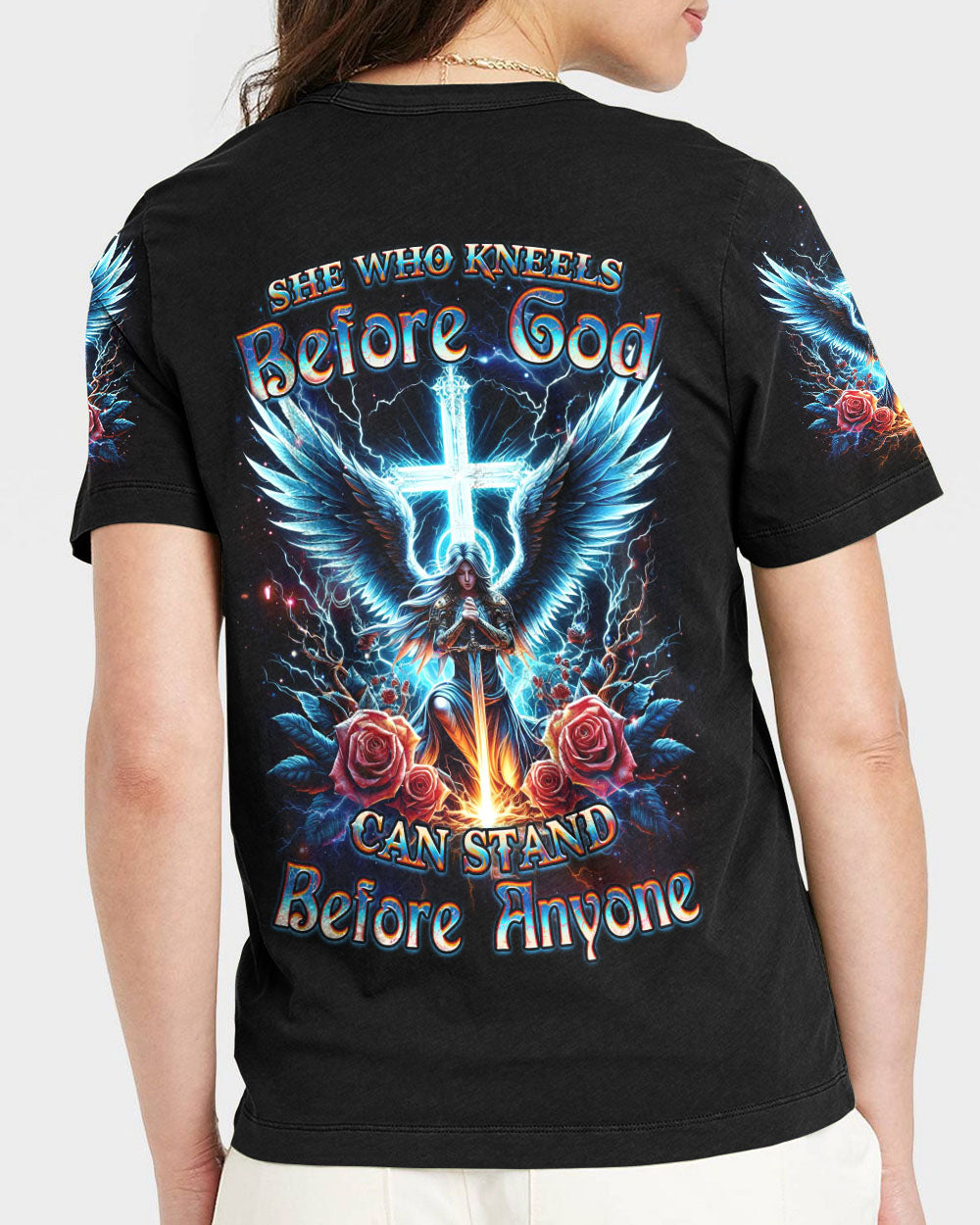 She Who Kneels Before God Women's All Over Print Shirt -Yhdu1902241