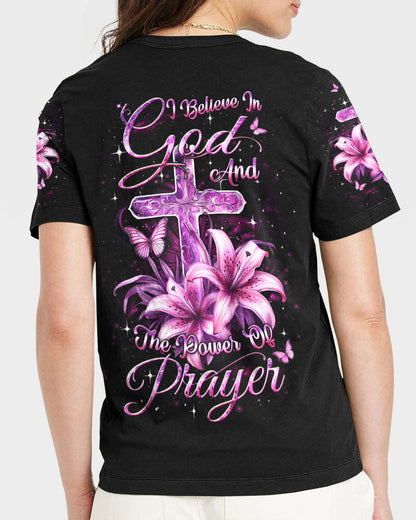 I Believe In God Cross Butterfly Women's All Over Print Shirt - Yhdu2211233