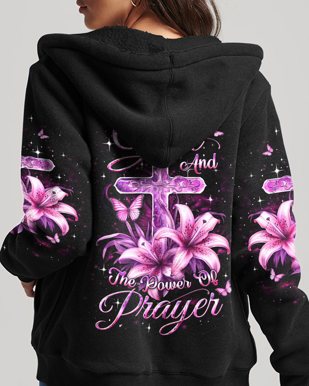 I Believe In God Cross Butterfly Women's All Over Print Shirt - Yhdu2211233