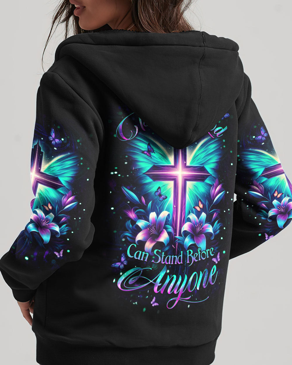 She Who Kneels Before God Cross Wings Women's All Over Print Shirt - Yhdu2411233