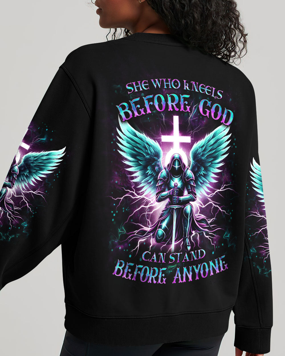 She Who Kneels Before God Warrior Women's All Over Print Shirt - Yhdu2711232