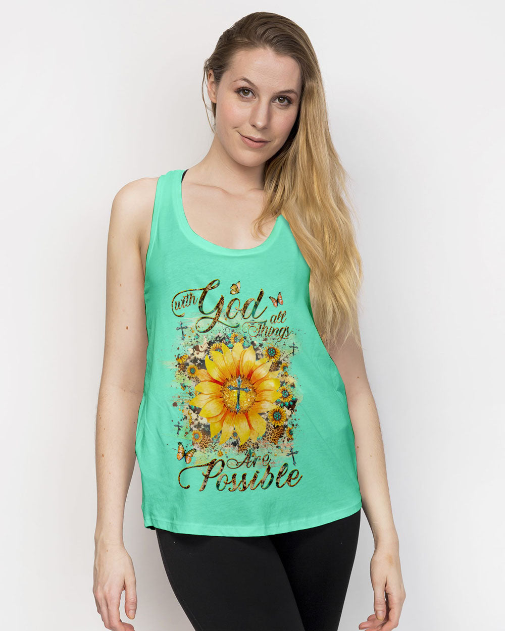 With God All Things Are Possible Sunflower Women's All Over Print Shirt - Yhhg1909231