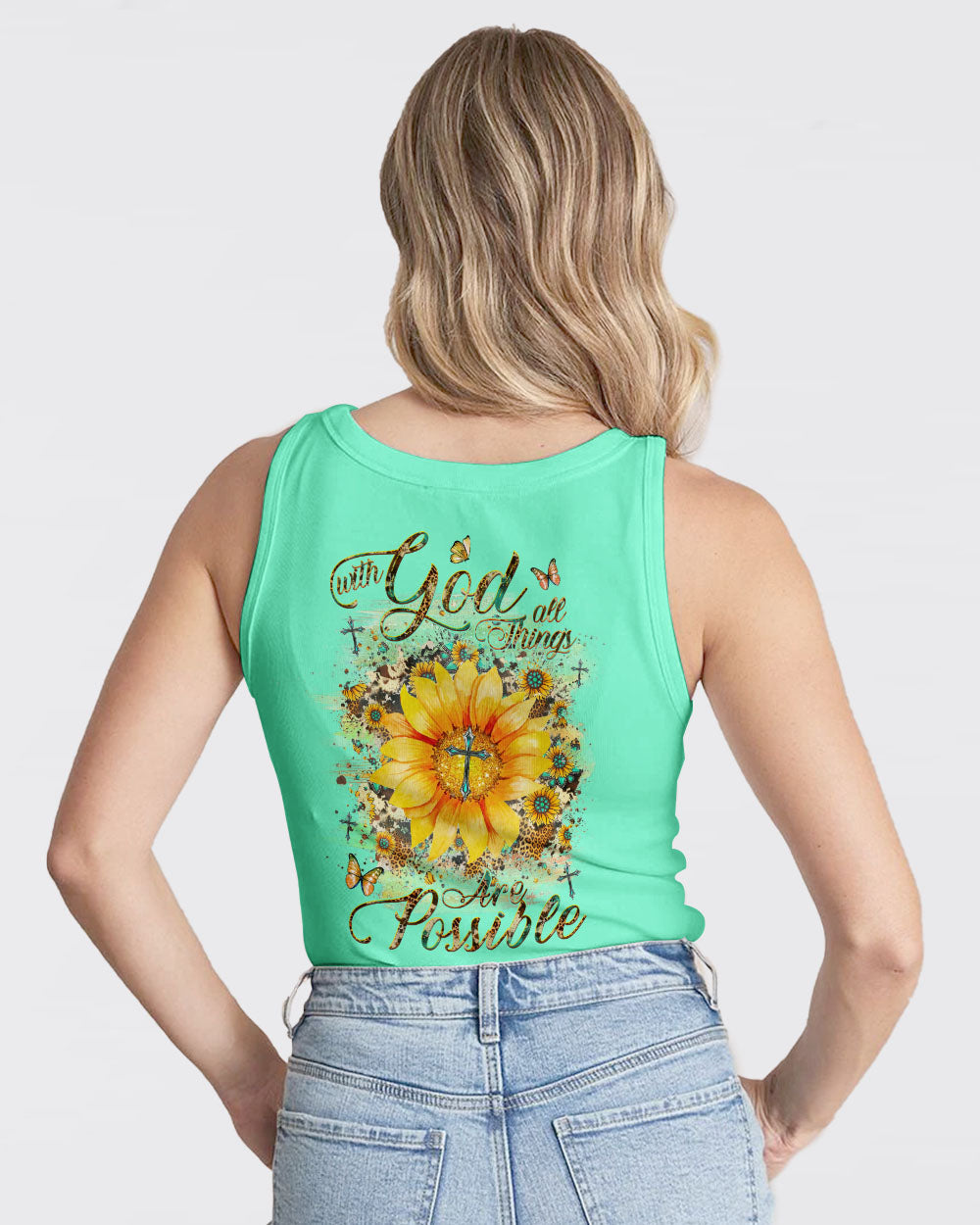 With God All Things Are Possible Sunflower Women's All Over Print Shirt - Yhhg1909231