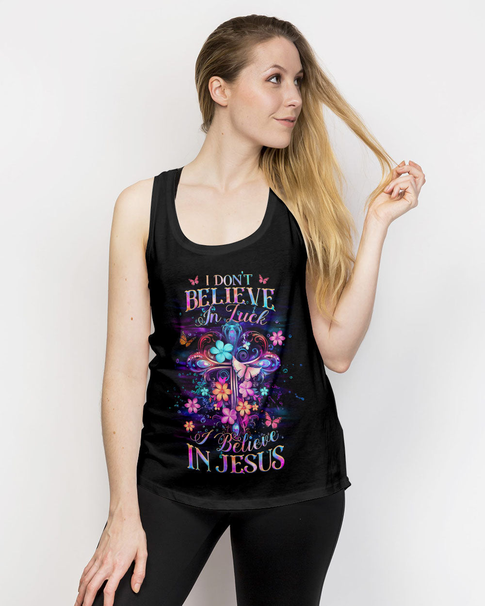 I Don't Believe In Luck I Believe In Jesus Women's All Over Print Shirt - Yhhg2809233