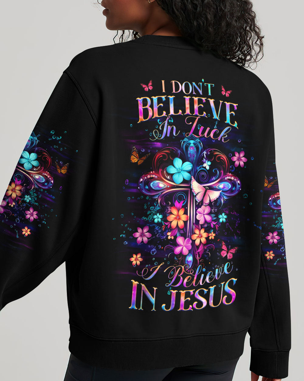 I Don't Believe In Luck I Believe In Jesus Women's All Over Print Shirt - Yhhg2809233