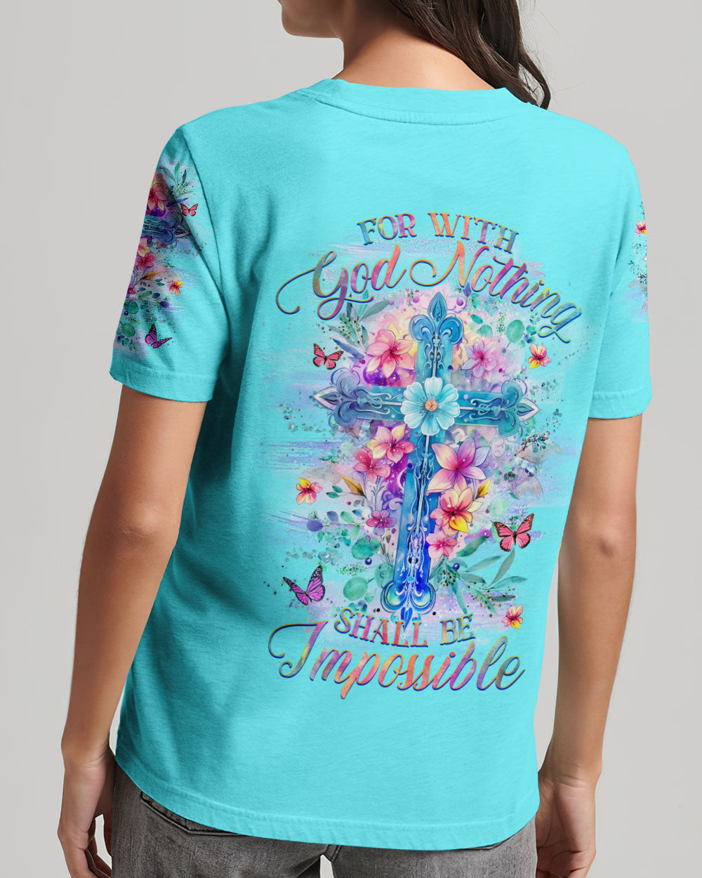 For With God Nothing Shall Be Impossible Women's All Over Print Shirt - Yhhg2909231